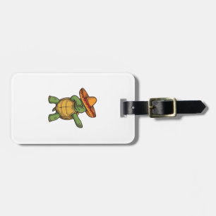 Dabbing Turtle Sombrero Vintage Vector Design_1 Gepäckanhänger