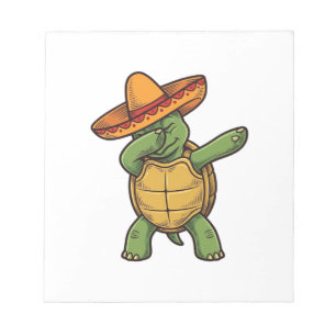 Dabbing Turtle Sombrero Vintage Vector Design_1 Notizblock
