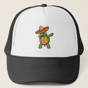 Dabbing Turtle Sombrero Vintage Vector Design_1 Truckerkappe