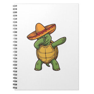 Dabbing Turtle Sombrero Vintage Vektor Design_1 Notizblock