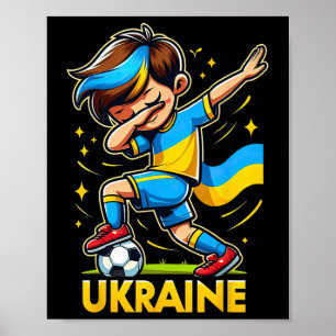 Dabbing Ukraina Kinder-Fußballtrikot mit Uk Poster