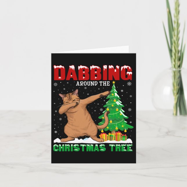 Dabbing um den Weihnachtsbaum A Karte (Vorderseite)