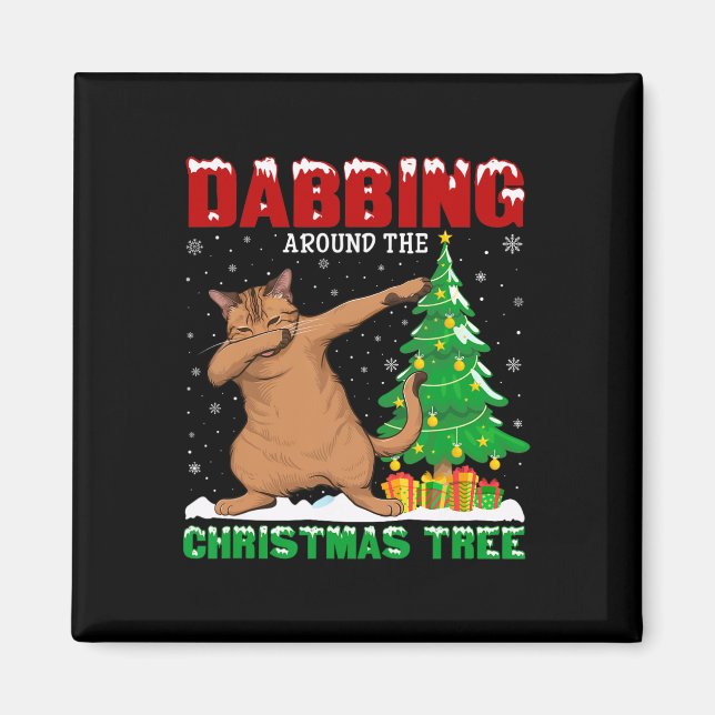 Dabbing um den Weihnachtsbaum A Magnet (Vorne)