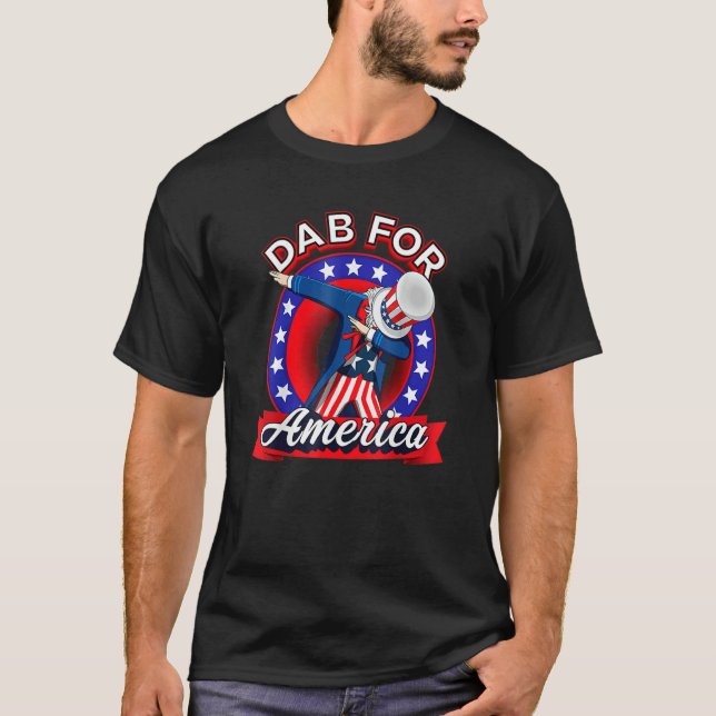 Dabbing Uncle Sam 4. Juli Unabhängigkeitstag T-Shirt (Vorderseite)