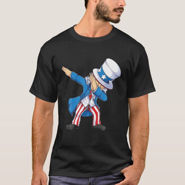 Dabbing Uncle Sam 4. Juli usa Kids Boys Men wo T-Shirt (Vorderseite)