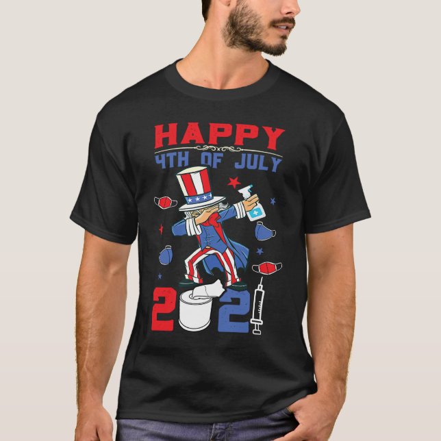 Dabbing Uncle Sam 4th of July 2021 kids boys girls T-Shirt (Vorderseite)