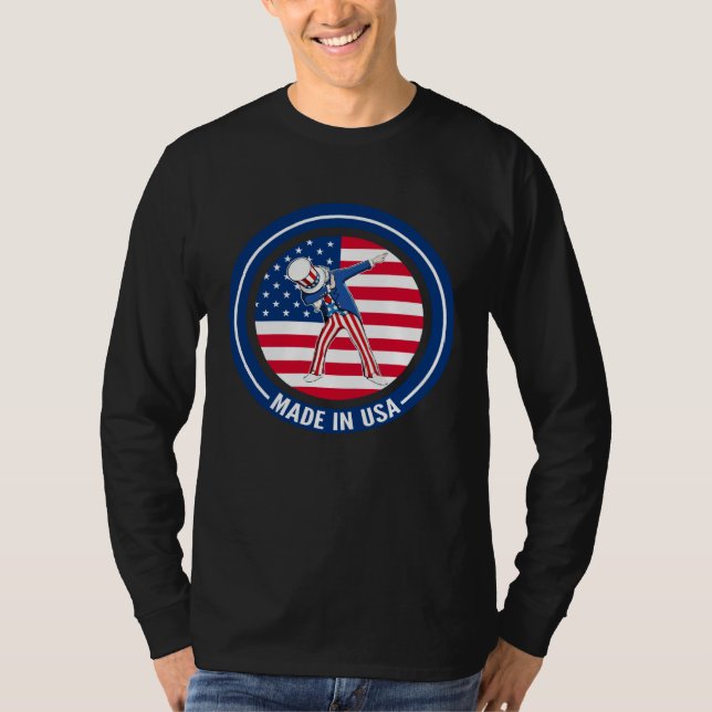 Dabbing Uncle Sam  4th of July Kids Boys Men T-Shirt (Vorderseite)