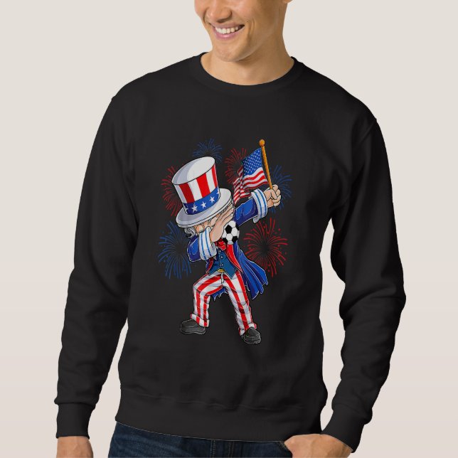 Dabbing Uncle Sam & Soccer Ball American Flag 4. Sweatshirt (Vorderseite)