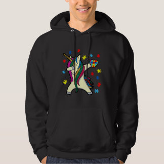 Dabbing Unicorm Autismus Sensibilisierungsmonat E Hoodie