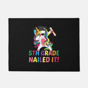 Dabbing Unicorn 5th Grade Tshirt Girls Boys Gradua Fußmatte