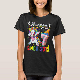 Dabbing Unicorn 7. Geburtstag Phantastisch 2015 7  T-Shirt