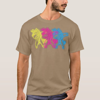 Dabbing Unicorn 80er Retro Neon Unterschreiben Fra T-Shirt