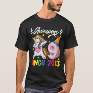 Dabbing Unicorn 9Geburtstag Phantastisch 2013 9 Ja T-Shirt
