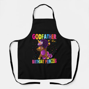 Dabbing Unicorn Afro Godvater vom Geburtstag Pri Schürze