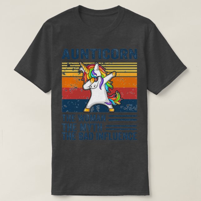 Dabbing Unicorn Aunticorn Fun Geschenk T-Shirt (Design vorne)