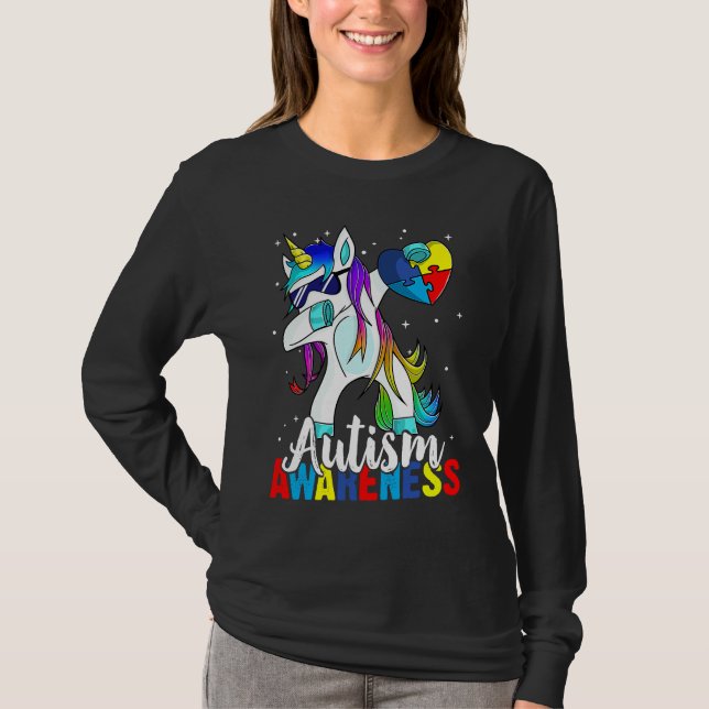 Dabbing Unicorn Autism Awareness Kids Girls Boys B T-Shirt (Vorderseite)