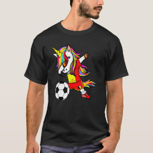 Dabbing Unicorn Belgien Fußball Belgische Flagge S T-Shirt