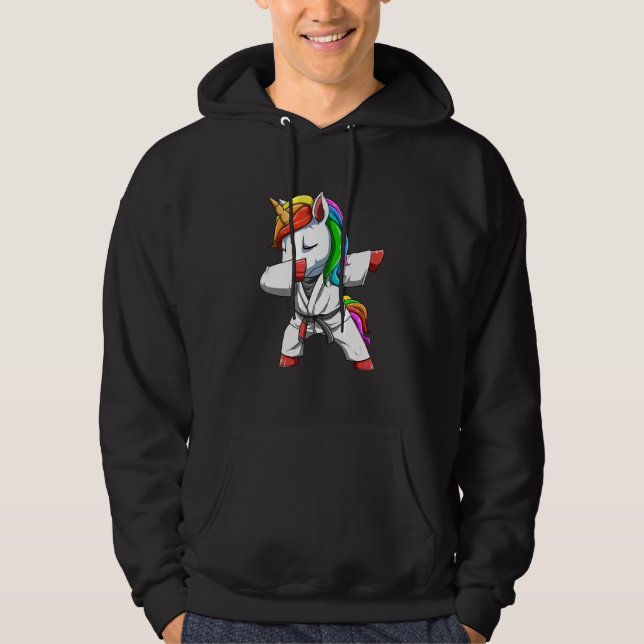 Dabbing Unicorn Brasilianischer Jiu Jitsu und Bjj  Hoodie (Vorderseite)