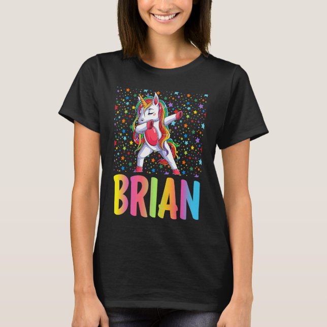 Dabbing Unicorn Brian T-Shirt (Vorderseite)