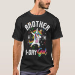 Dabbing Unicorn Brother of the Birthday Girl for B T-Shirt<br><div class="desc">Dabbing Unicorn Bruder des Geburtstagsmarins für Jungen</div>