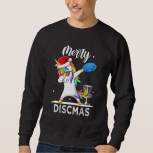 Dabbing Unicorn Dab Xmas Disk Golf Player Christma Sweatshirt