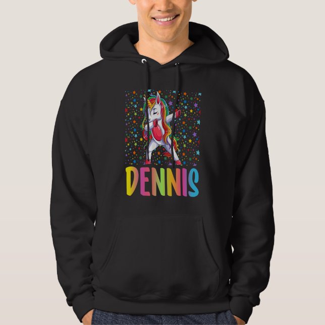 Dabbing Unicorn Dennis Hoodie (Vorderseite)