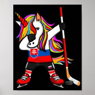 Dabbing Unicorn Eishockey Fans Sport Poster
