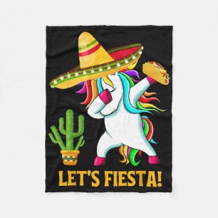 Dabbing Unicorn Funny Cinco De Mayo Kinder Lass Fleecedecke