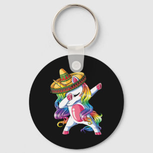 Dabbing Unicorn Funny Cinco De Mayo Rainbow Schlüsselanhänger