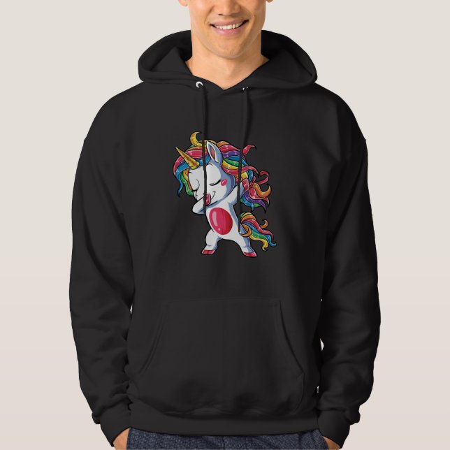 Dabbing Unicorn Girls Kids Rainbow Dab Dance Squad Hoodie (Vorderseite)
