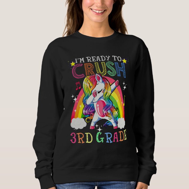 Dabbing Unicorn Ich bin bereit, den dritten Grade  Sweatshirt (Vorderseite)