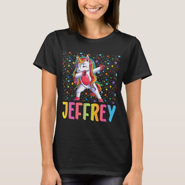 Dabbing Unicorn Jeffrey T-Shirt (Vorderseite)