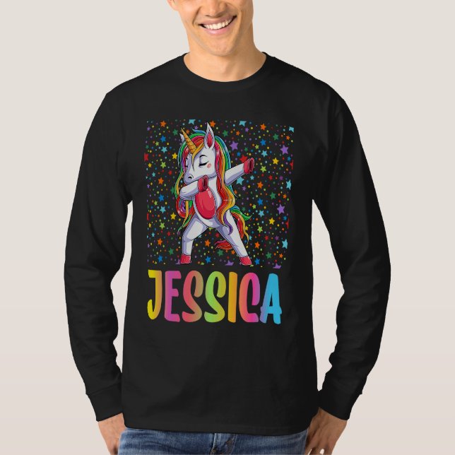 Dabbing Unicorn Jessica T-Shirt (Vorderseite)