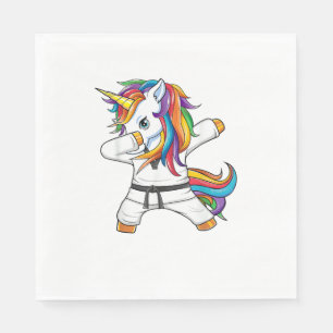 Dabbing Unicorn Karate Taekwondo Kinder Girls Serviette