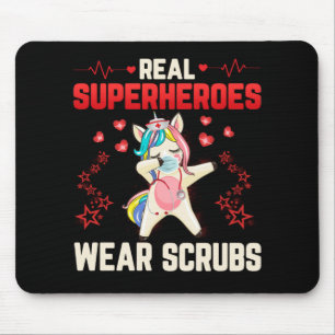 Dabbing Unicorn Krankenschwester Facemask Real Mousepad