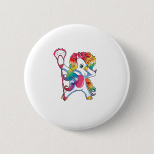 Dabbing Unicorn Lacrosse Funny Lax Player T - Shir Button