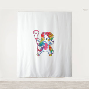 Dabbing Unicorn Lacrosse Funny Lax Player T - Shir Wandteppich