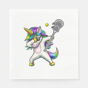 Dabbing Unicorn Lacrosse Shirt Kinder Einhorngesch Serviette