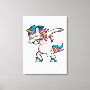 Dabbing Unicorn Leinwanddruck
