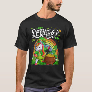 Dabbing Unicorn Leprechaun St Patrick's Day Irish T-Shirt