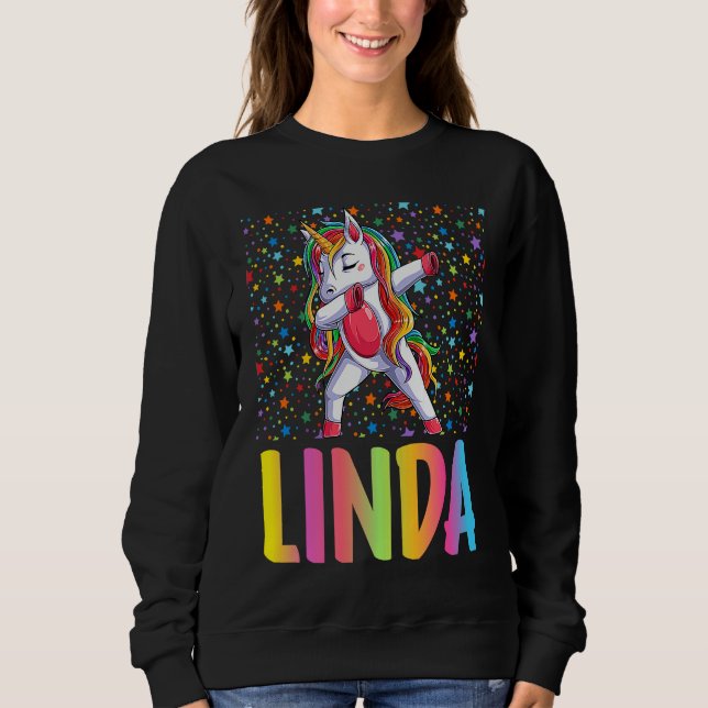 Dabbing Unicorn Linda Sweatshirt (Vorderseite)