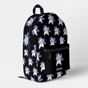 Dabbing Unicorn Muster Individuelle Name Bedruckter Rucksack