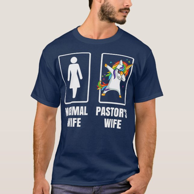 Dabbing Unicorn Pastors Ehefrau Kirche Santa Maria T-Shirt (Vorderseite)
