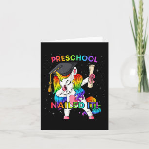 Dabbing Unicorn Preschool Nagel IT Abschluss Gir Karte