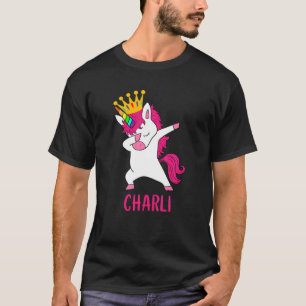 Dabbing Unicorn Queen Personalisiert CHARLI T-Shirt