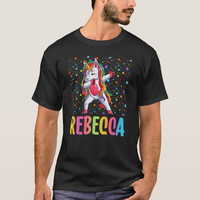 Dabbing Unicorn Rebecca T-Shirt (Vorderseite)