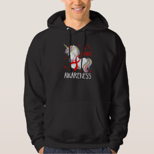 Dabbing Unicorn Red Ribbon Hiv Aids Awareness Supe Hoodie