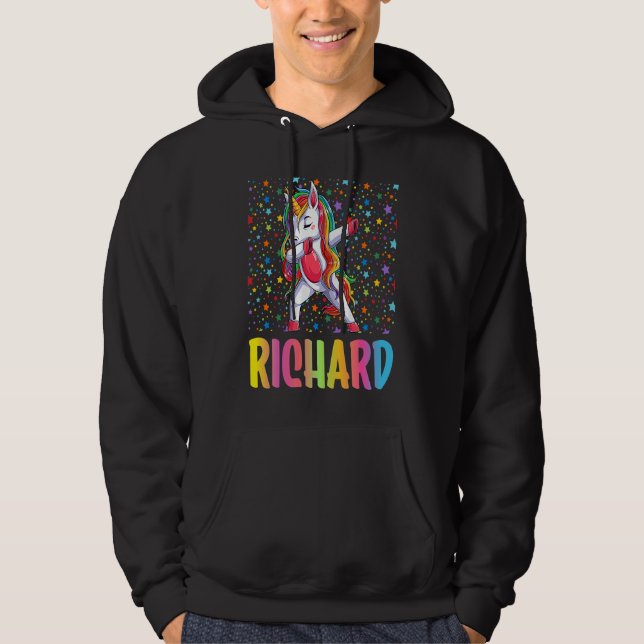 Dabbing Unicorn Richard Hoodie (Vorderseite)