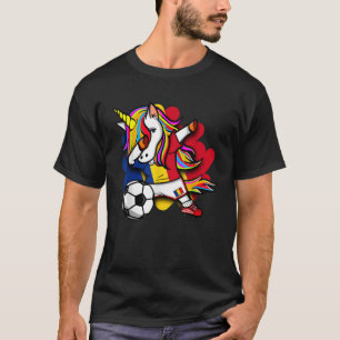 Dabbing Unicorn Romania Soccer Fans Jersey Rumänie T-Shirt
