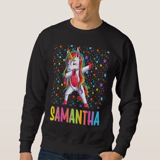 Dabbing Unicorn Samantha Sweatshirt (Vorderseite)